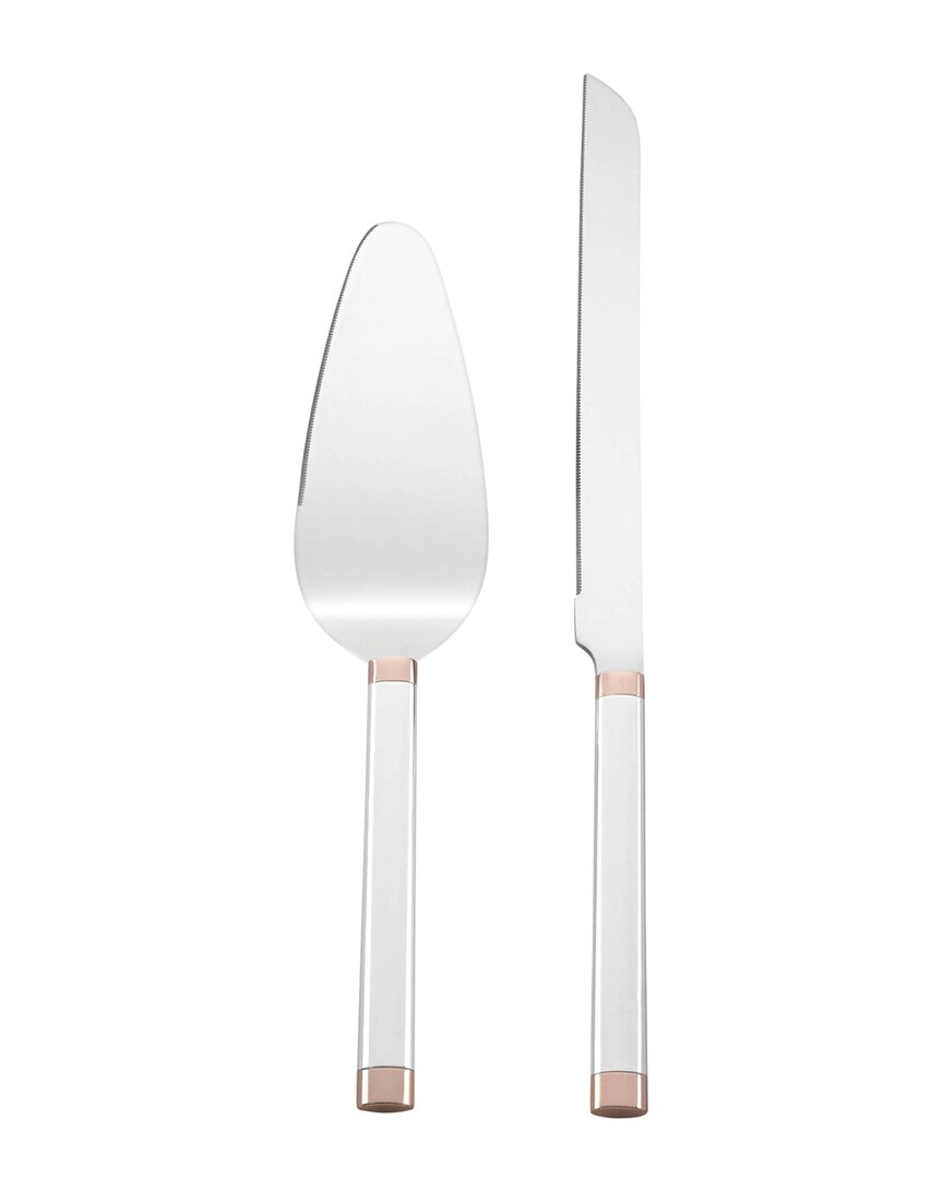 Kate Spade New York Rosy Glow 2pc Dessert Set In Silver