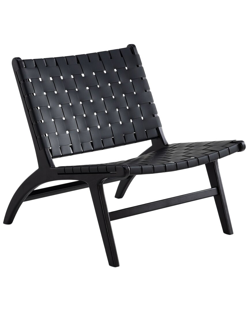Manhattan Comfort Maintenon Leatherette Accent Chair In Black