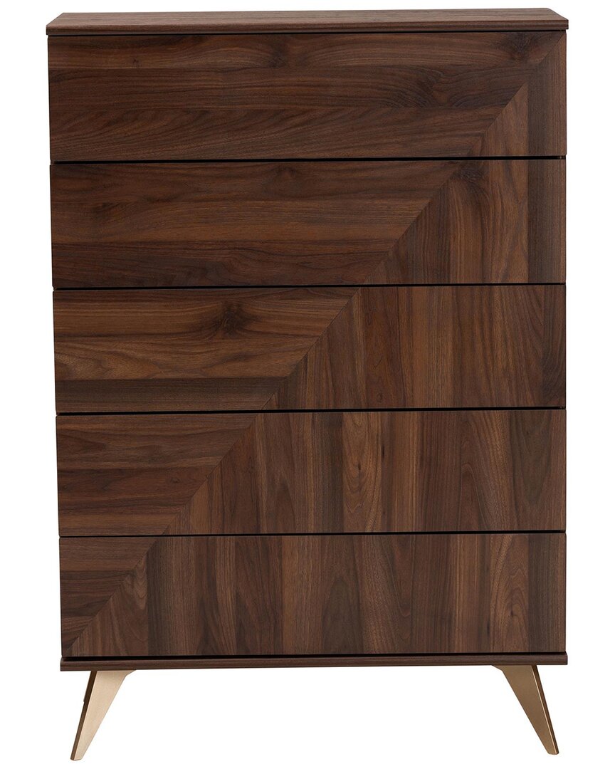 Baxton Studio Graceland Mid-century Modern Transitional 5-drawer Storage Chest
