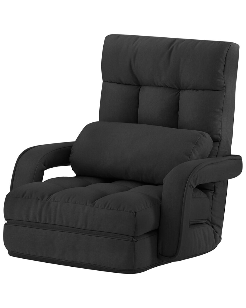 Loungie Nella Adjustable Recliner/floor Chair In Black