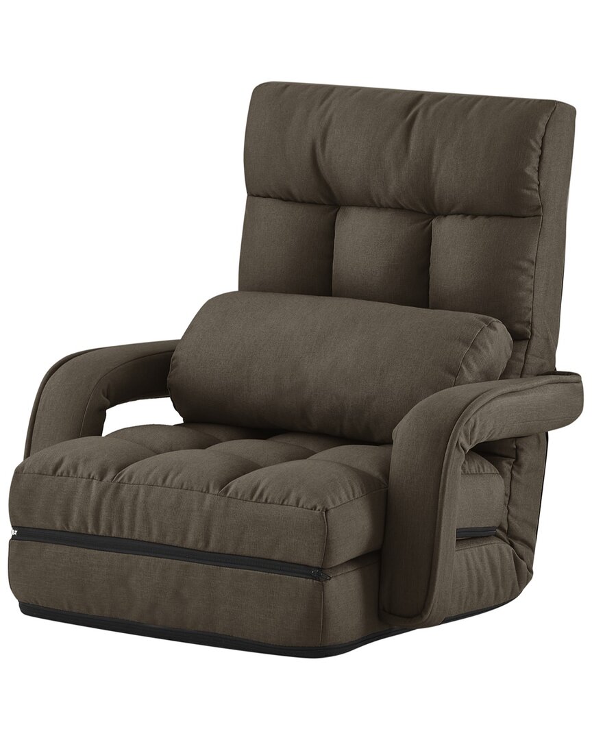 Shop Loungie Nella Adjustable Recliner/floor Chair In Brown