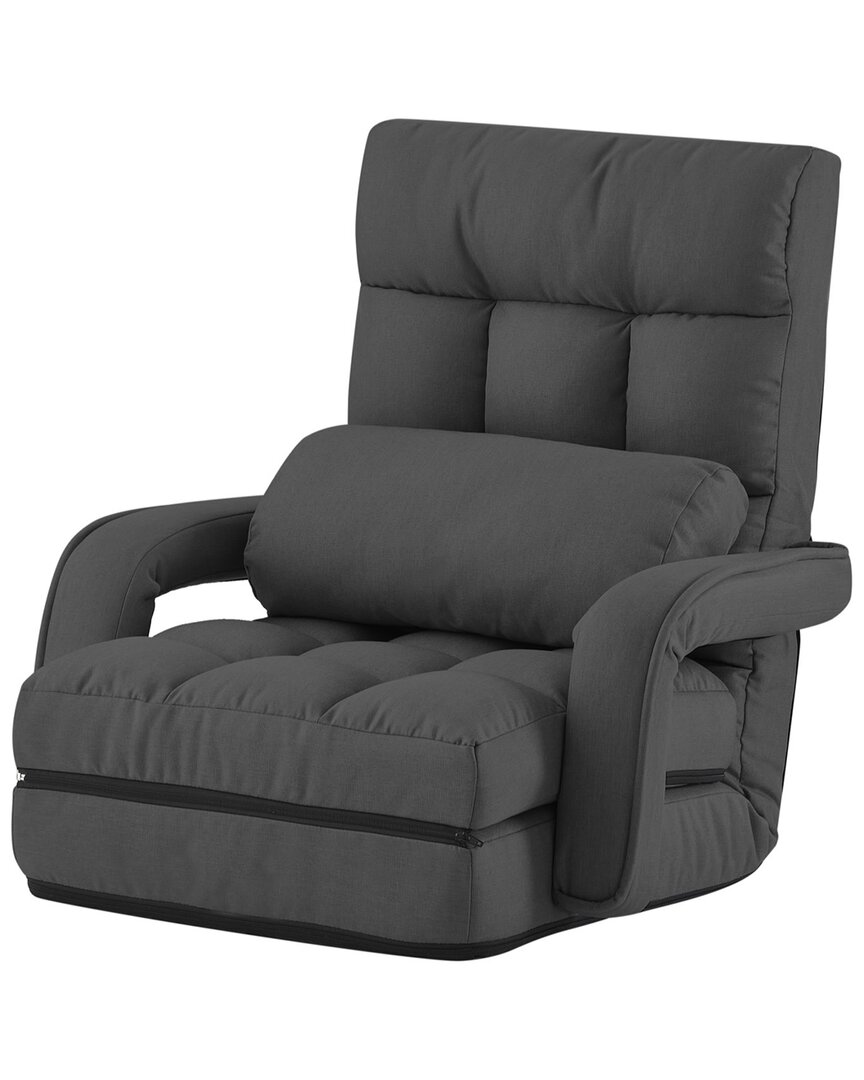 Loungie Nella Adjustable Recliner/floor Chair In Brown