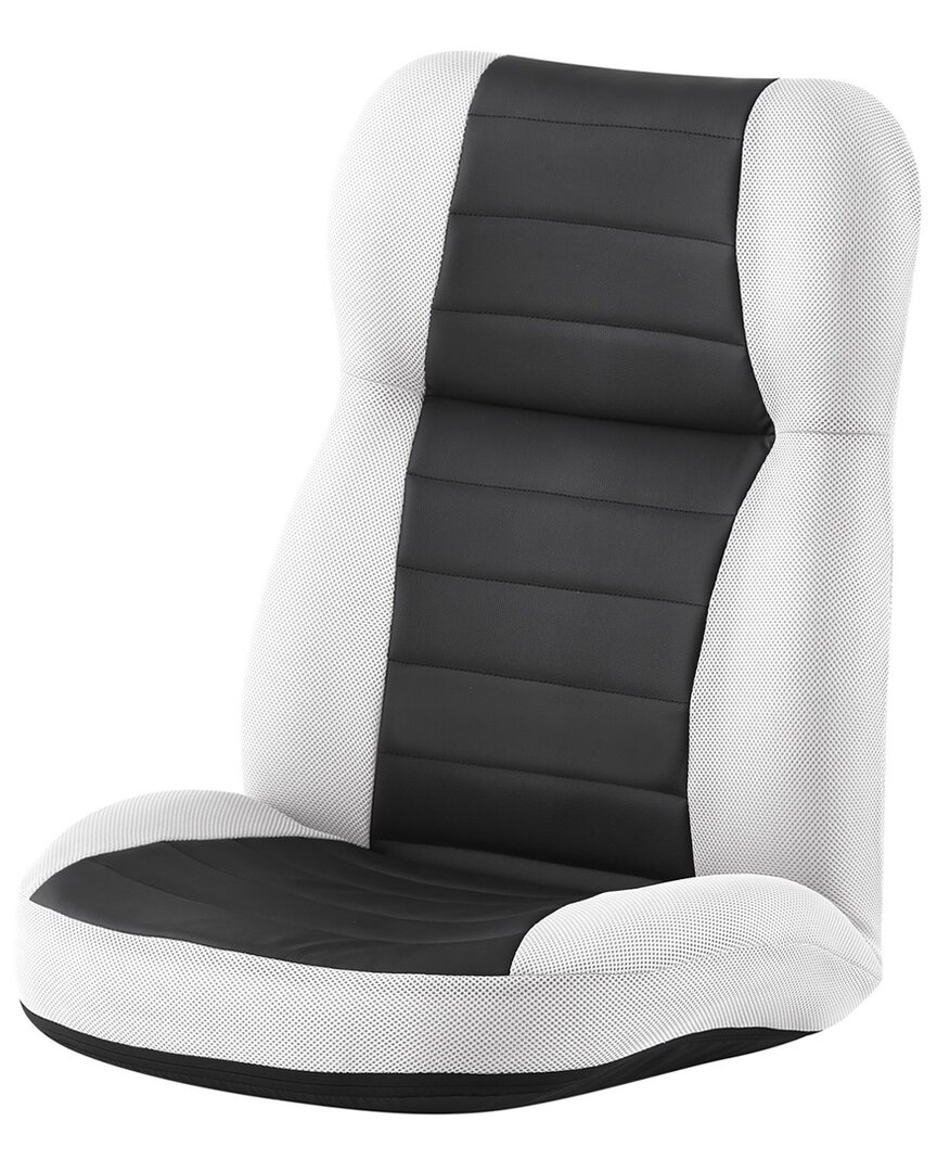 Loungie Snow Adjustable Back Recliner/floor Chair In White