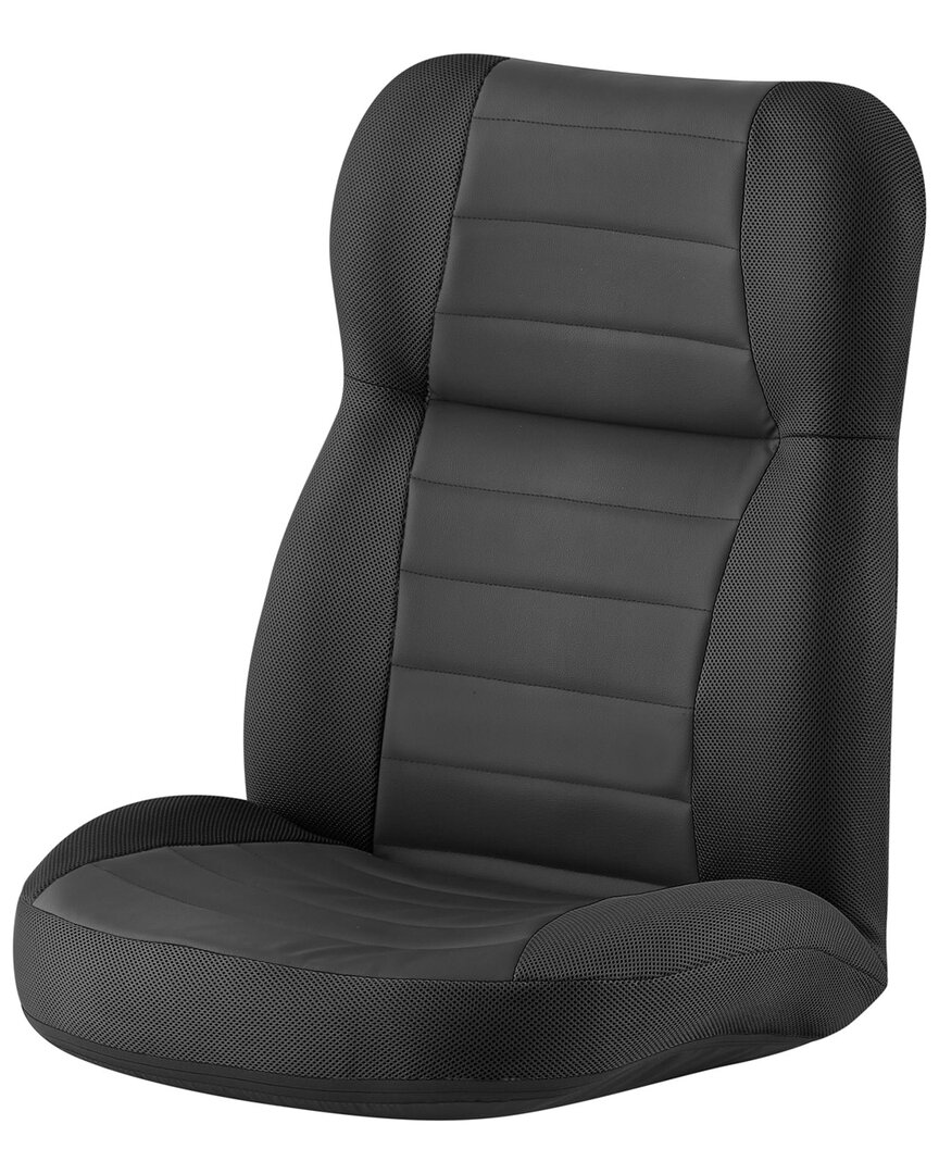 Shop Loungie Snow Adjustable Back Recliner/floor Chair In Black