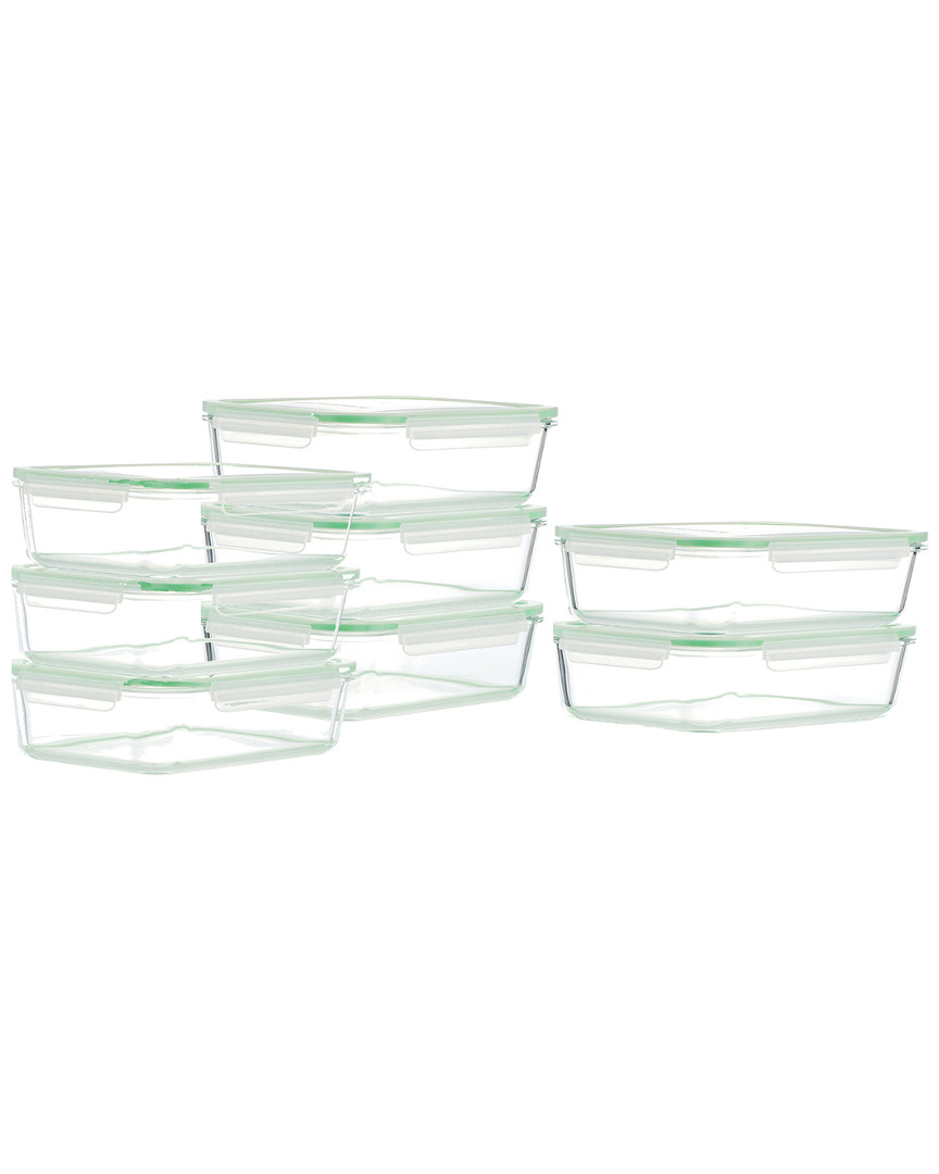 KINETIC KINETIC GO GREEN GLASSWORKS RECTANGULAR 16PC FOOD STORAGE SET