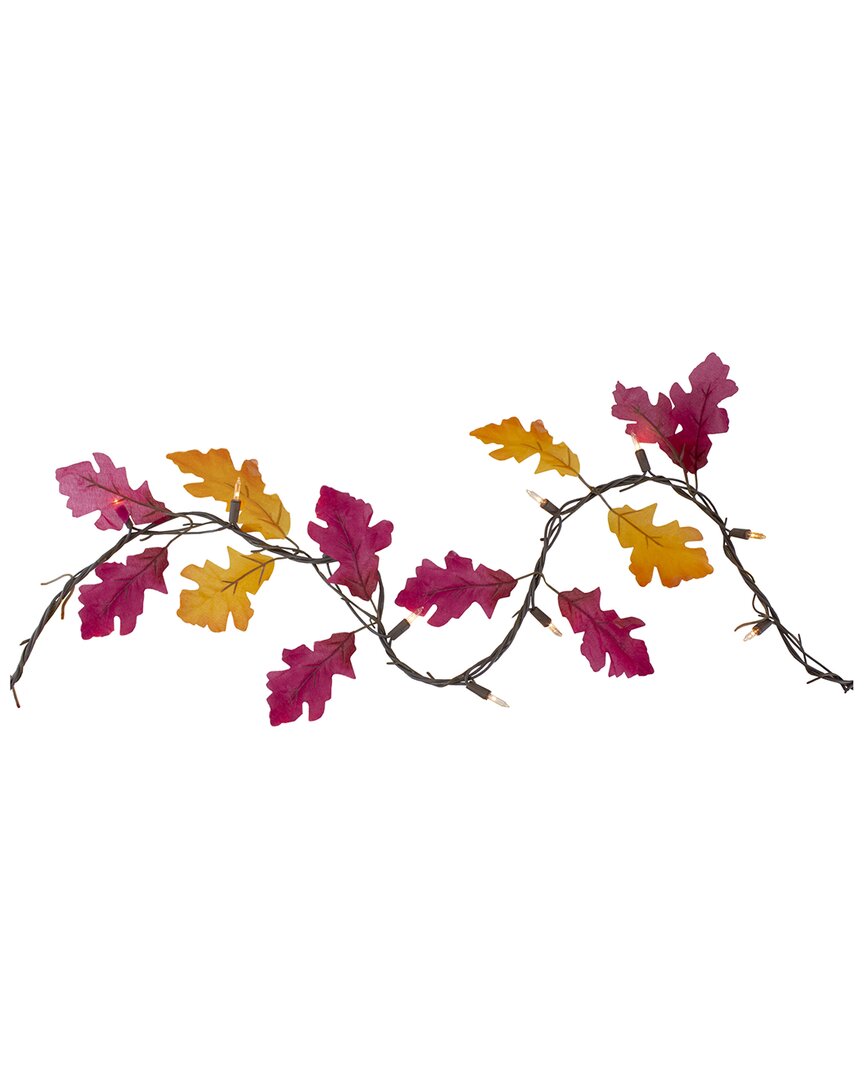 Shop Northlight 35-count Fall Harvest Leaves Mini Light Garland Set  8.75ft Brown Wire In Red