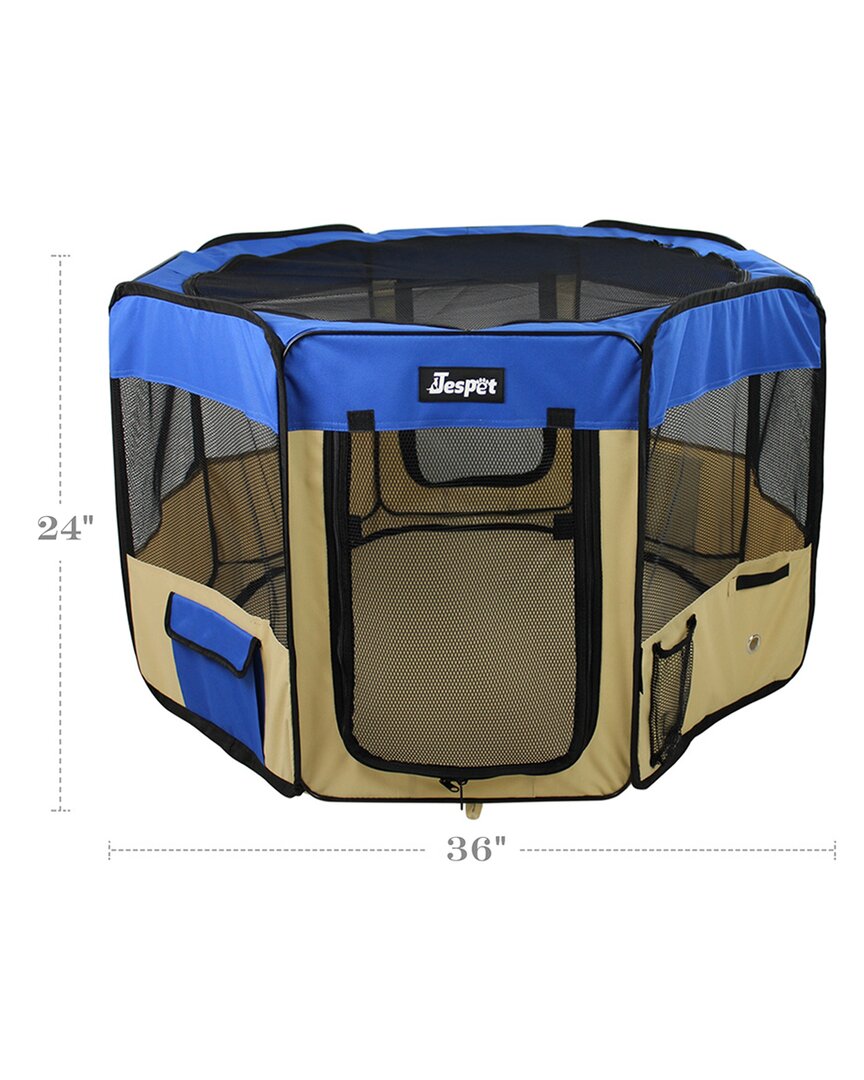 Goopaws Small Soft Pet Playpen In Blue