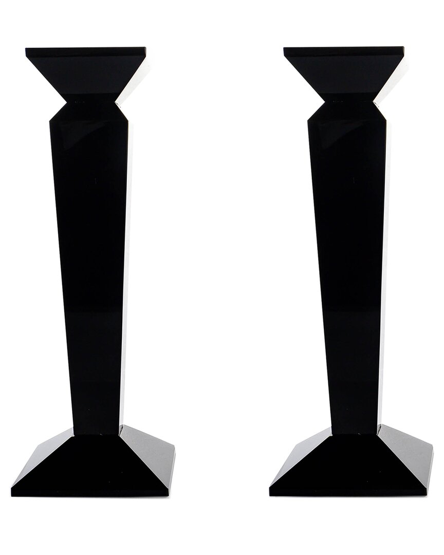 Shop Lainy Home Pair Of 11in Sleek Solid Crystal Candlesticks