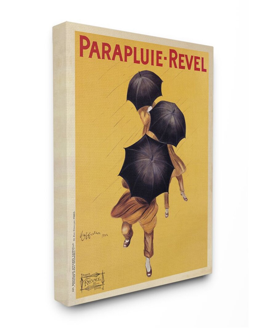 Stupell Parapluie-revel Vintage Poster Yellow Design Wall Art