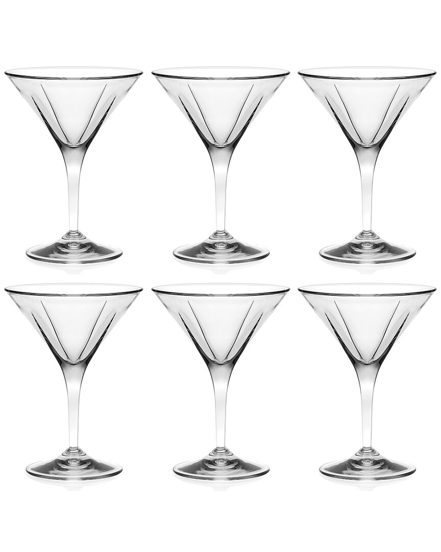 Barski Set Of 6 Classic Martini Glasses In Clear
