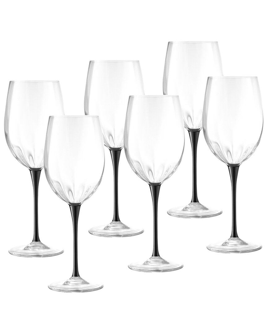 Barski Set Of 6 Red Wine Goblets In Clear