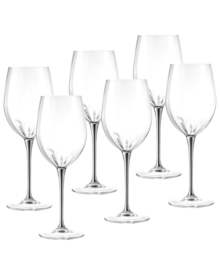 Barski Set Of 6 White Wine Goblets In Clear