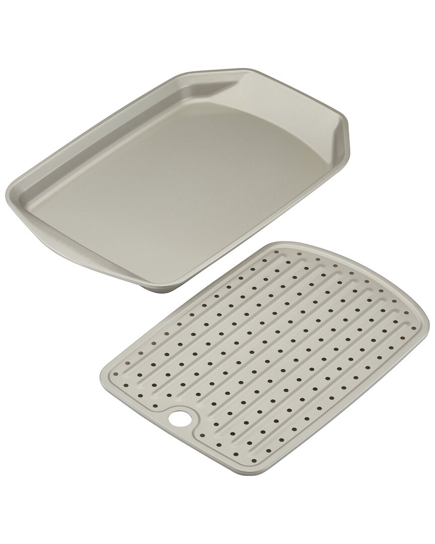 Rachael Ray Nonstick 2pc Crisp & Slide Sheet Pan Set