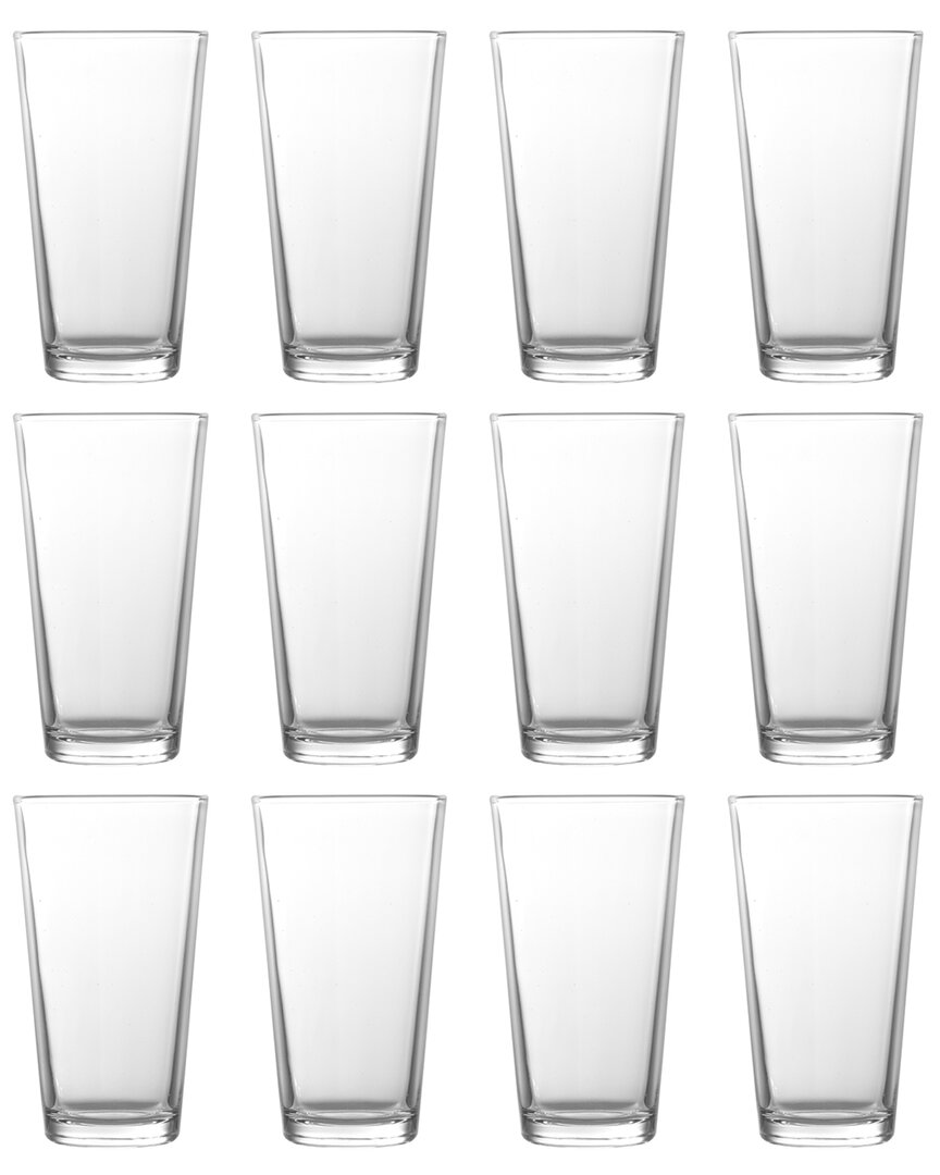 Fortessa Arcade Everyday 16oz Stackable Glasses (set Of 12) In Clear