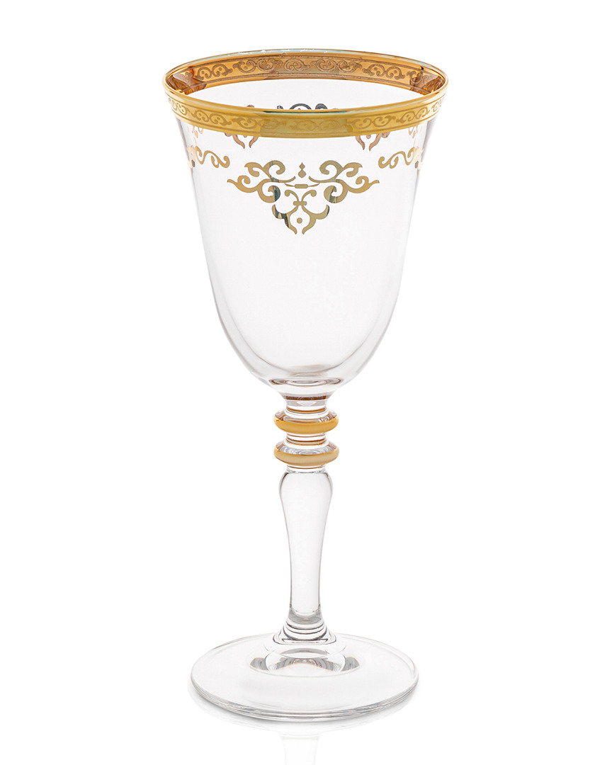 Shop Classic Touch Set Of 6 Water Glass With 14k Gold Design