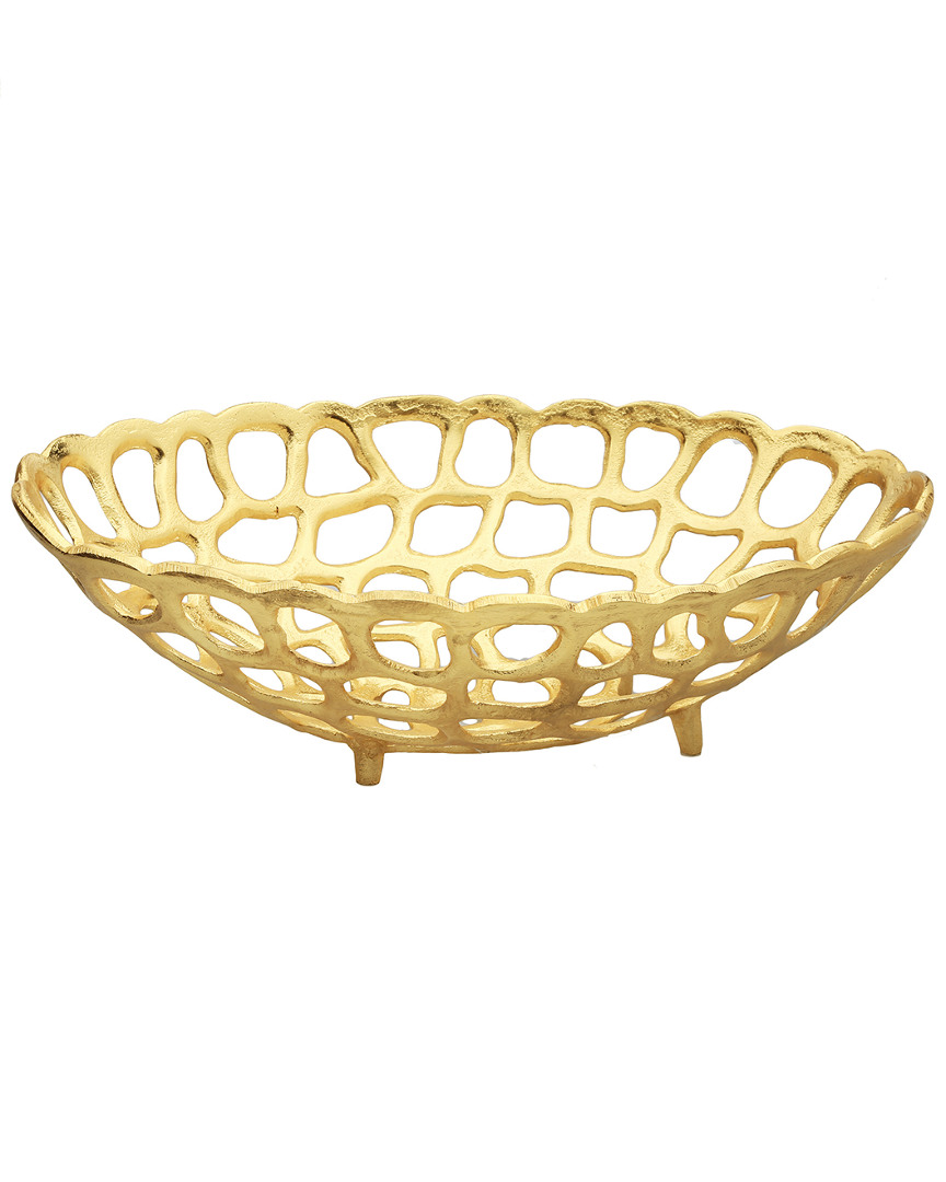 Shop Classic Touch Gold Oval Looped Bread Basket