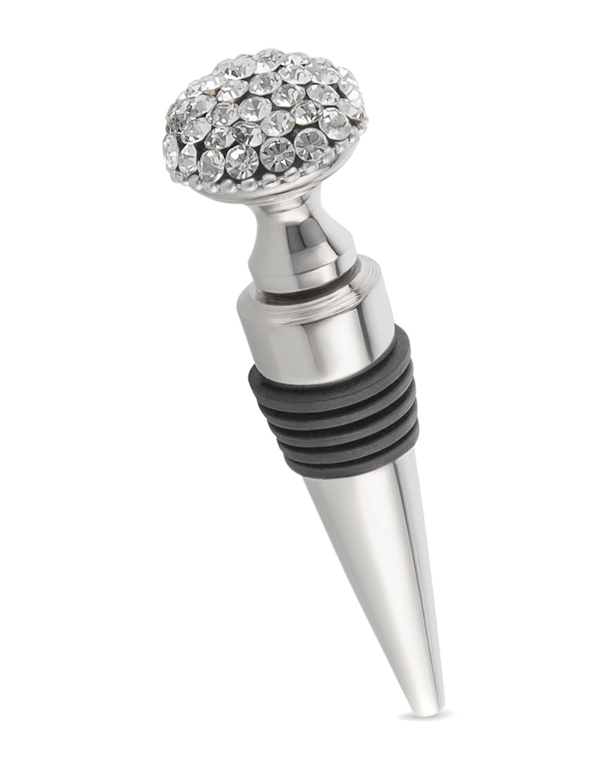 Classic Touch Airtight Stainless Steel Bottle Stopper With Crystal Diamond Design