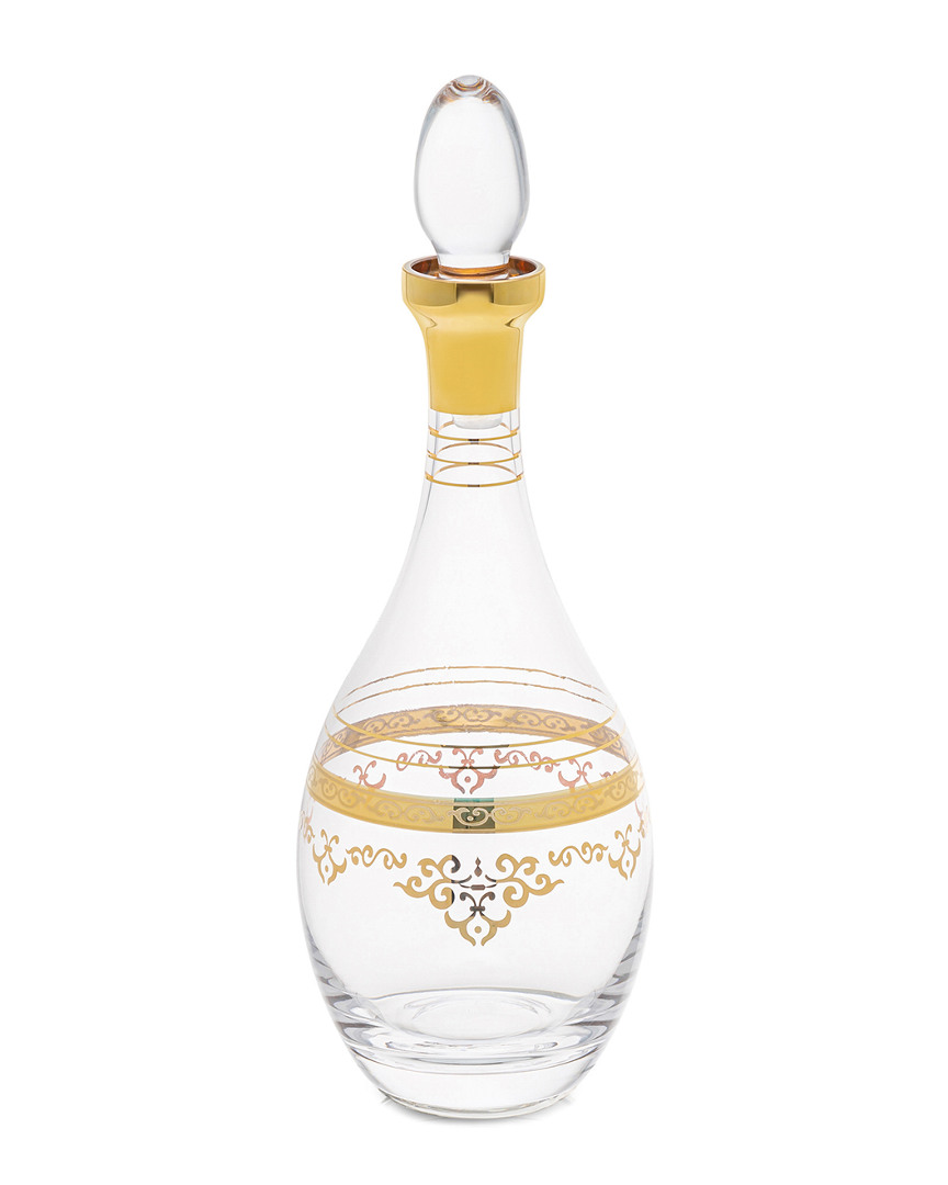 Shop Classic Touch Glass Bottle Decanter With Gold Design