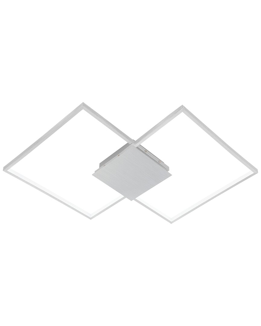 Eglo Millanius Integrated Led Ceiling / Wall Light With Brushed Aluminum Finish & White Acrylic Diff