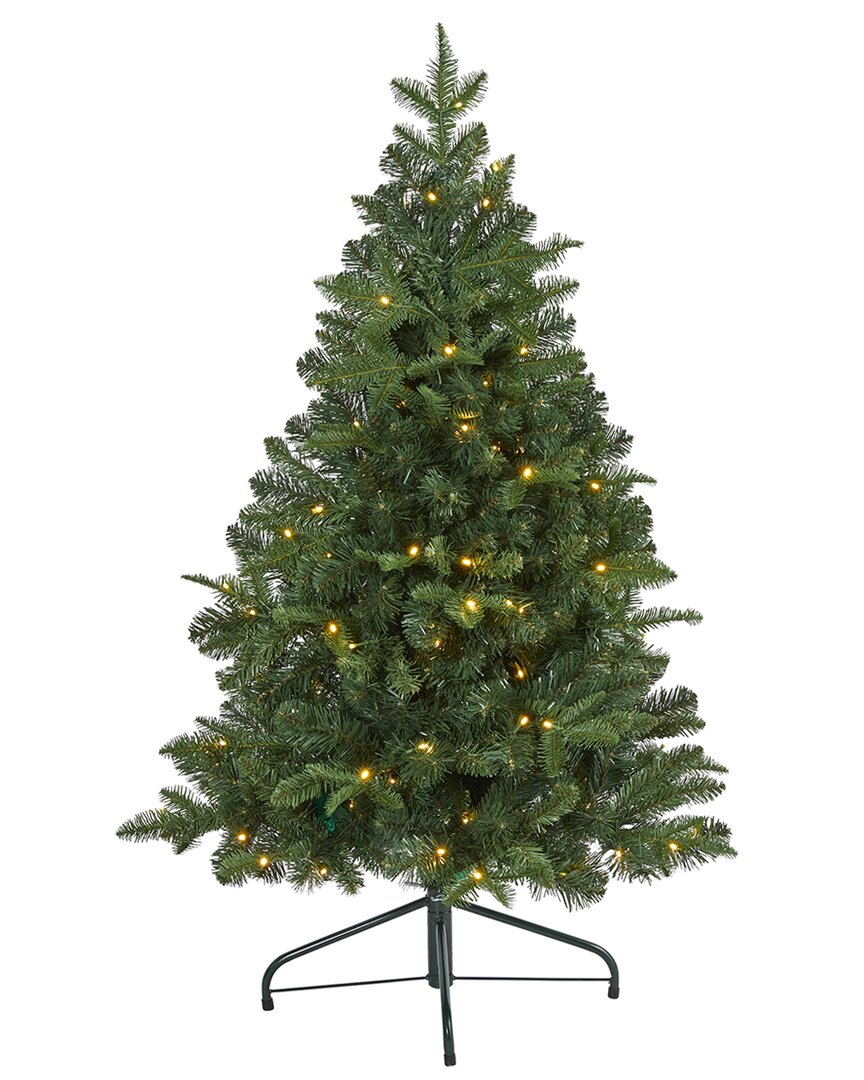 Nearly Natural 4ft. Grand Teton Spruce Flat Back Artificial Christmas Tree In Green