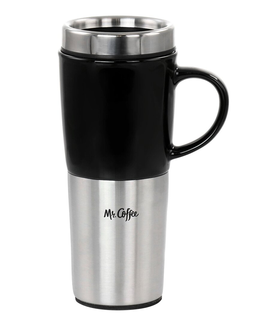Mr Coffee Mr. Coffee 16oz Stainless Steel And Stoneware Travel Mug In Black