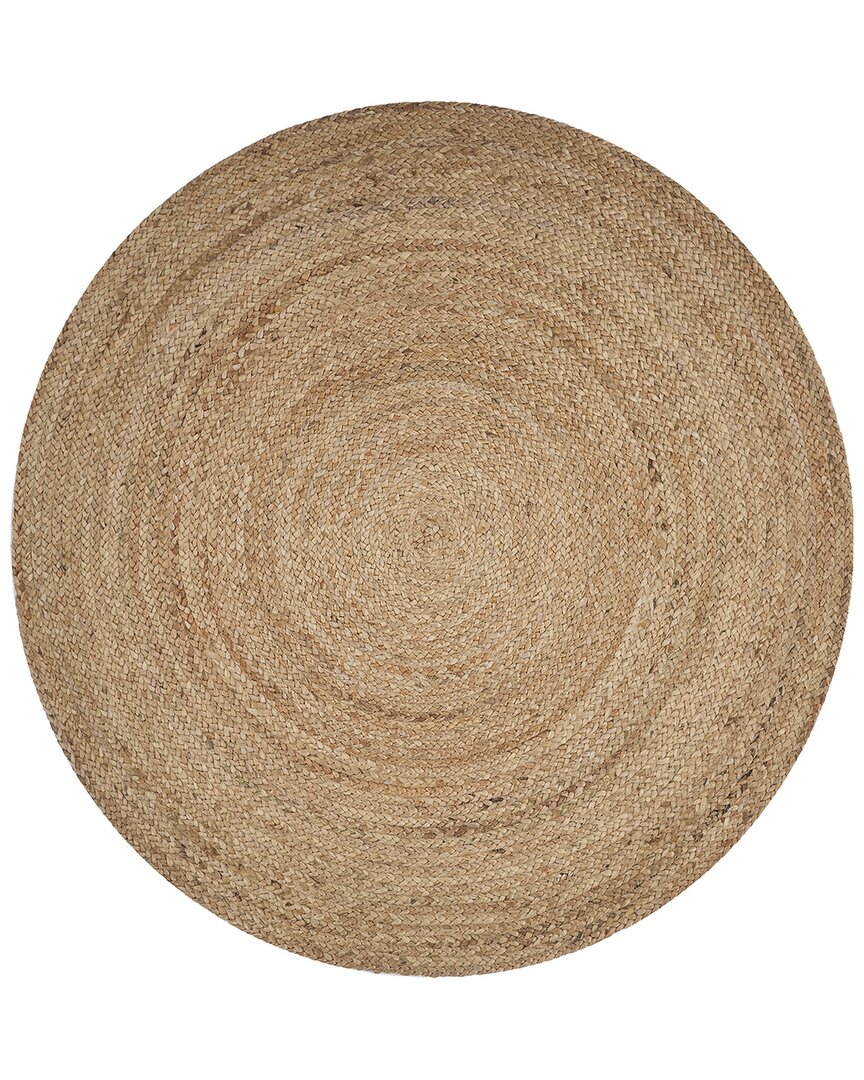 Lr Home Brynn Cel Solid Braided Stain Resistant Indoor Round Area Rug In Beige