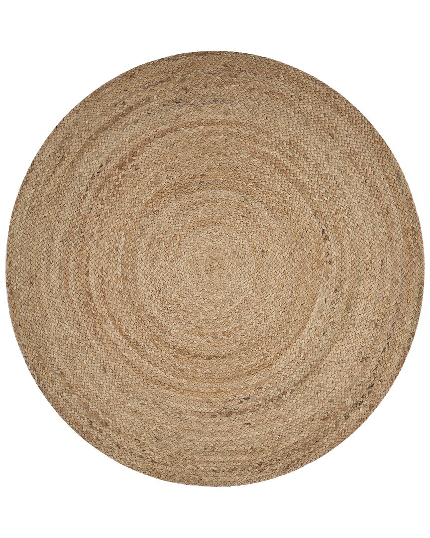 Lr Home Brynn Cel Solid Braided Stain Resistant Indoor Round Area Rug In Beige