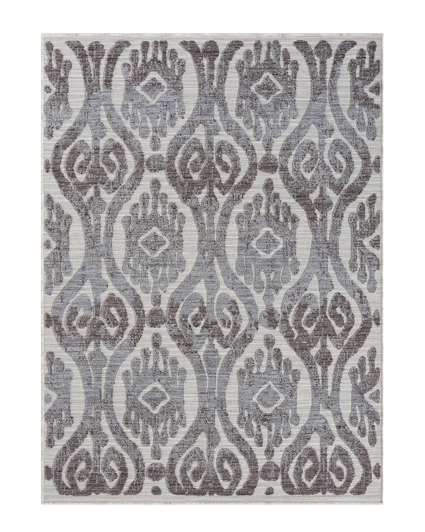 Lr Home Winona Damask Indoor/outdoor Area Rug In Blue