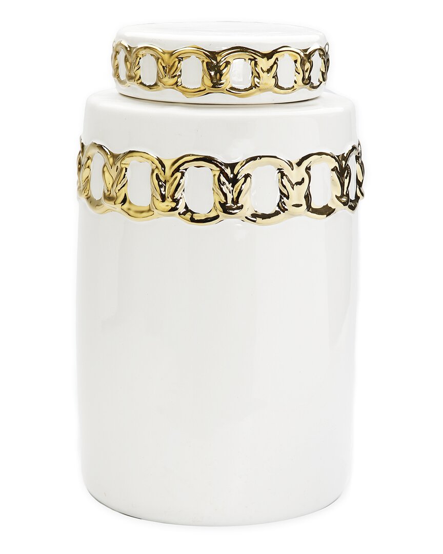 Vivience Jar With Cover Design On Top In White