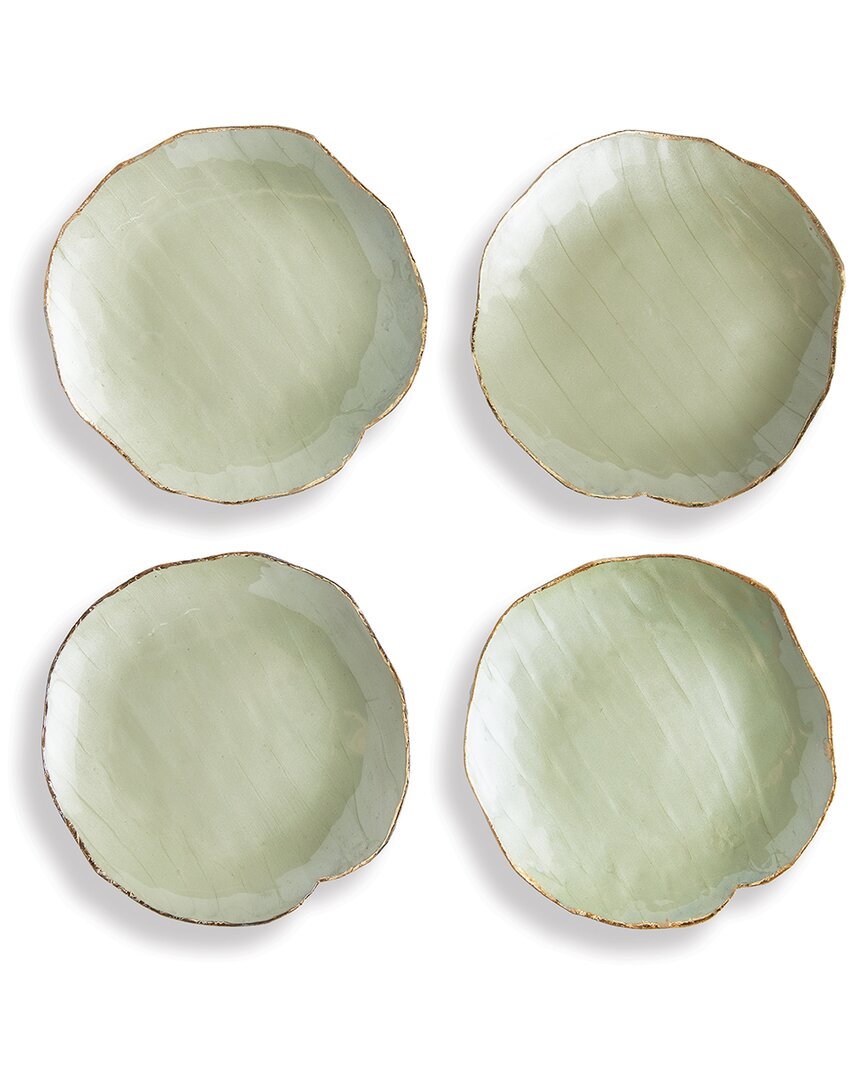 Napa Home & Garden Set Of 2 Kammie Decorative Petite Trays In Green