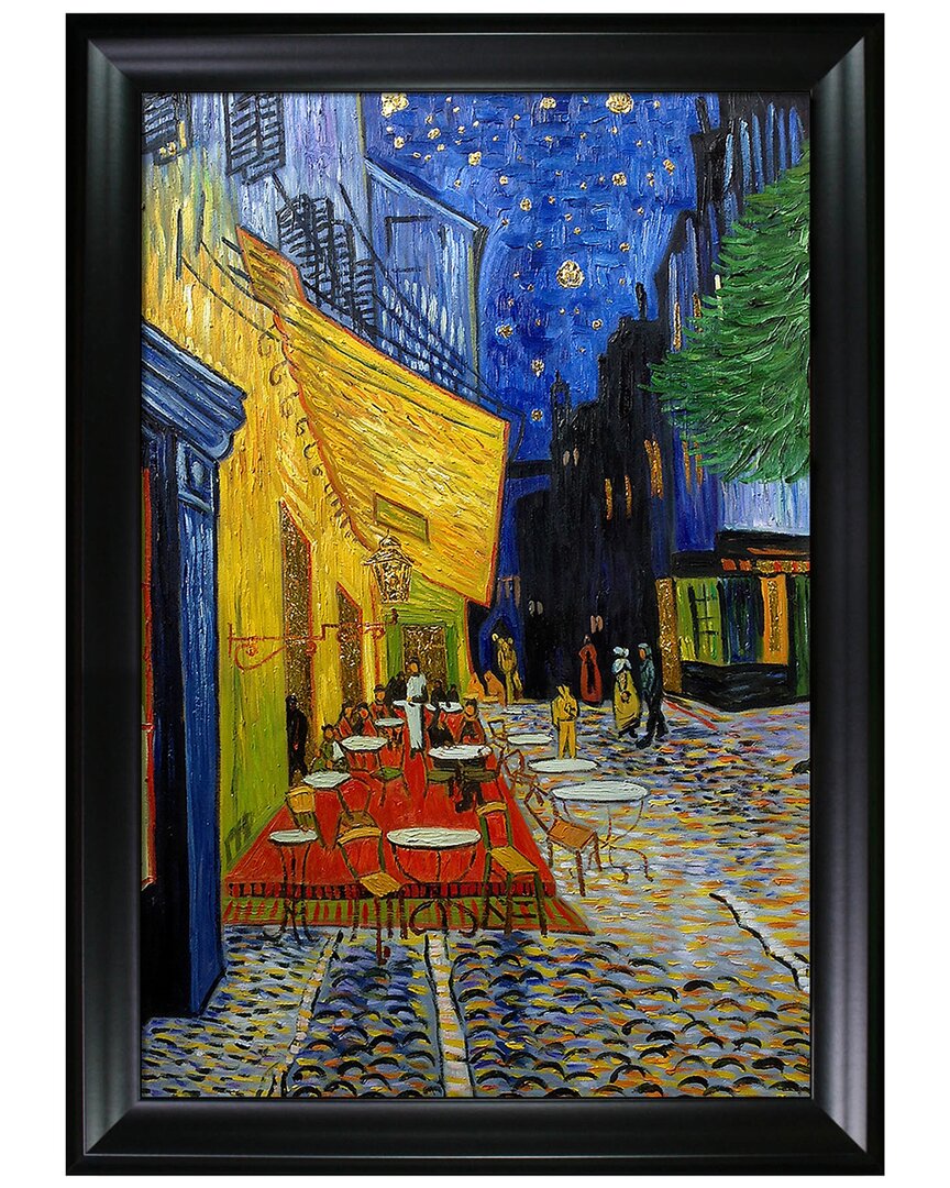 La Pastiche Cafe Terrace At Night Canvas Art Print In Multicolor