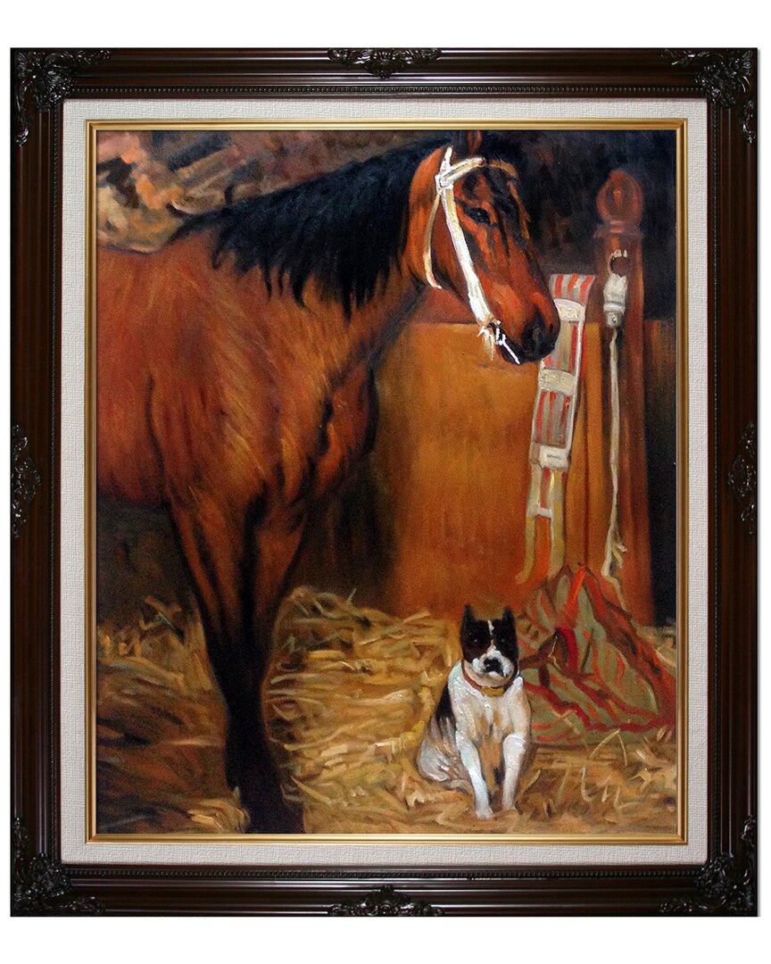 La Pastiche At The Stables Horse Canvas Art Print In Multicolor