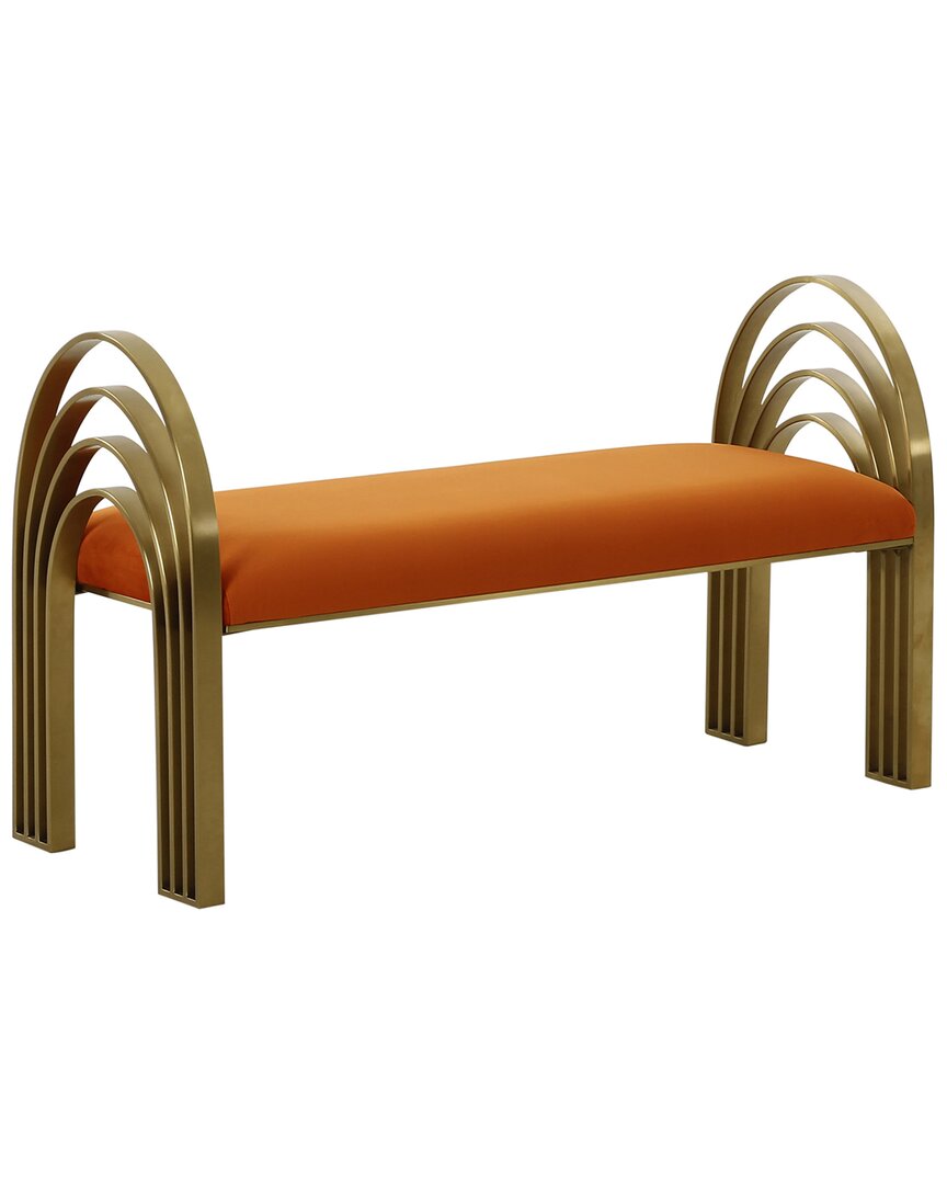 Tov Furniture Mavis Cinnamon Velvet Bench In Brown