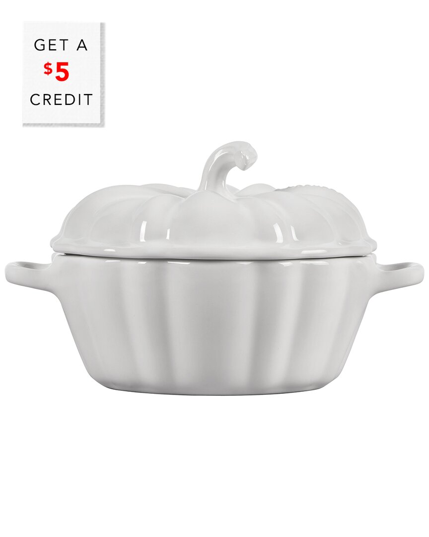 Le Creuset Figural Pumpkin Petite Cocotte With $5 Credit