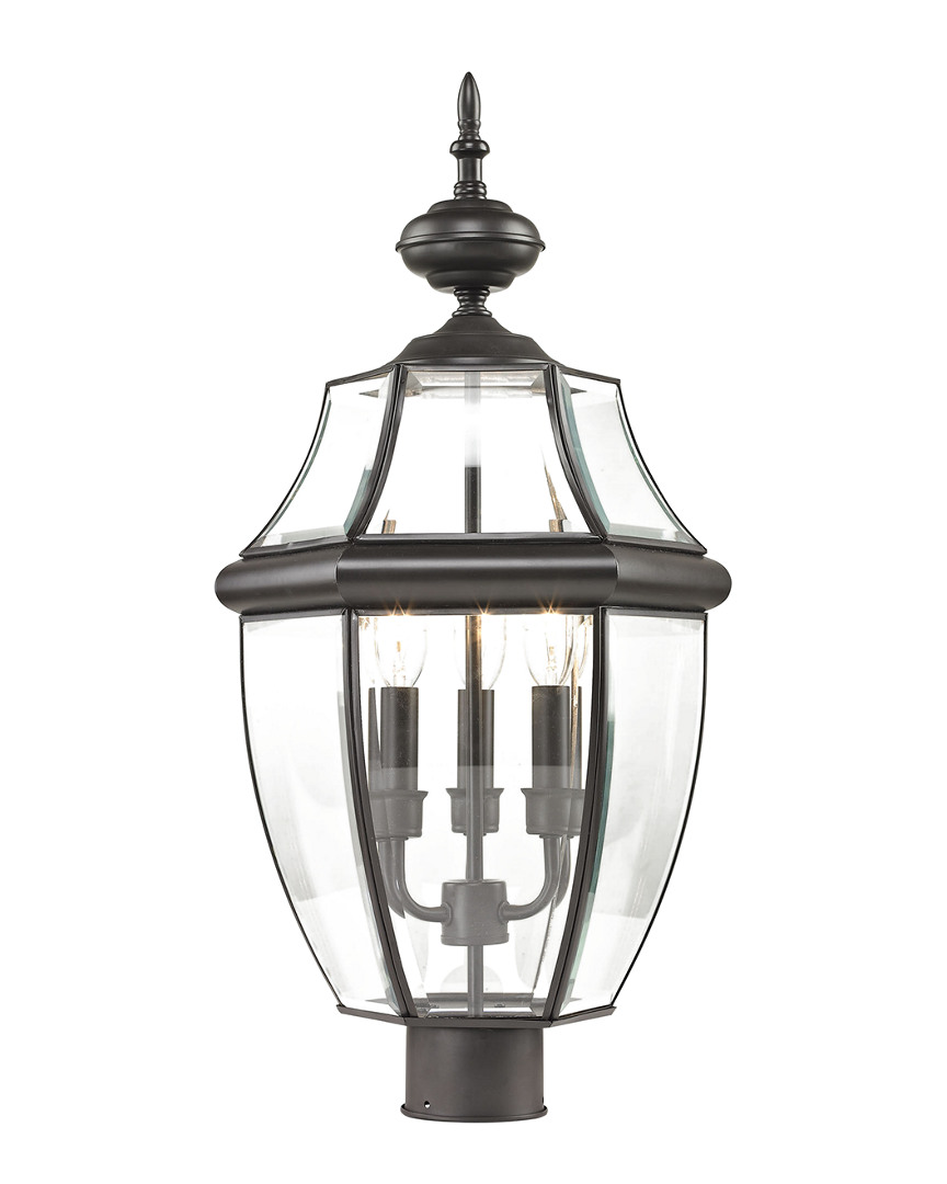 Artistic Home & Lighting Ashford 3-light Outdoor Post Lamp In Black