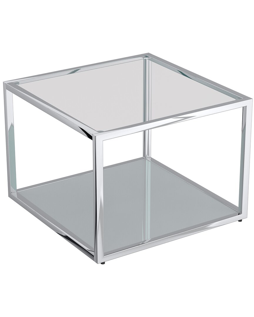 Worldwide Home Furnishings Contemporary Small Square Coffee Table In Silver