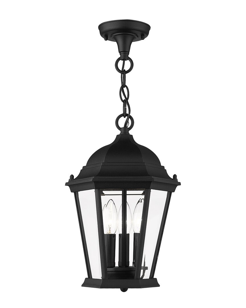 Livex Lighting 3-light Textured Black Outdoor Pendant Lantern