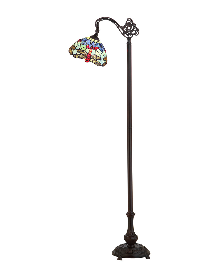 Jonathan Y Designs Dragonfly Tiffany-style 60in Arched Led Floor Lamp