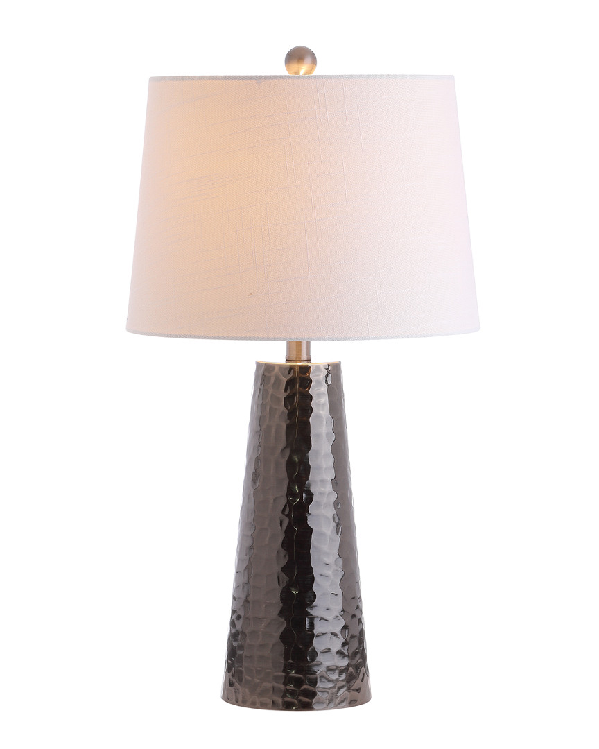 Jonathan Y Amelia Lotus 25in Crystal Led Table Lamp Smoke