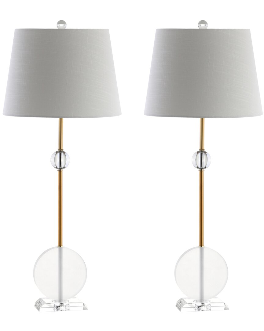 Jonathan Y Designs Set Of 2 Spencer 34in Crystal & Metal Table Lamps
