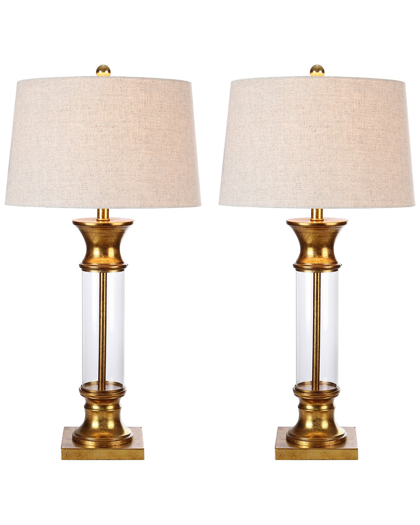 Jonathan Y Designs Set Of 2 Hunter 32in Metal & Glass Table Lamps