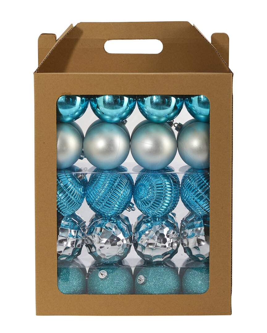 Nearly Natural Set Of 40 Ornaments In Blue