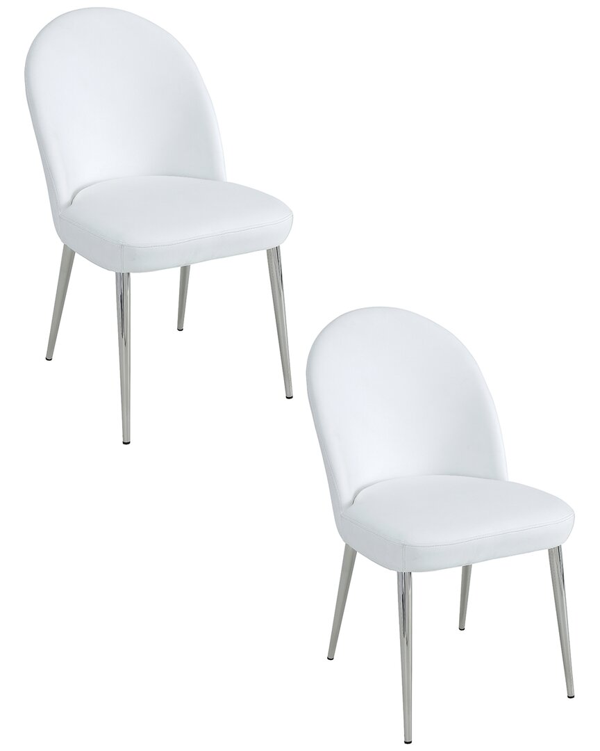 Pangea Home Gold Vera Set Of 2 Chairs In White