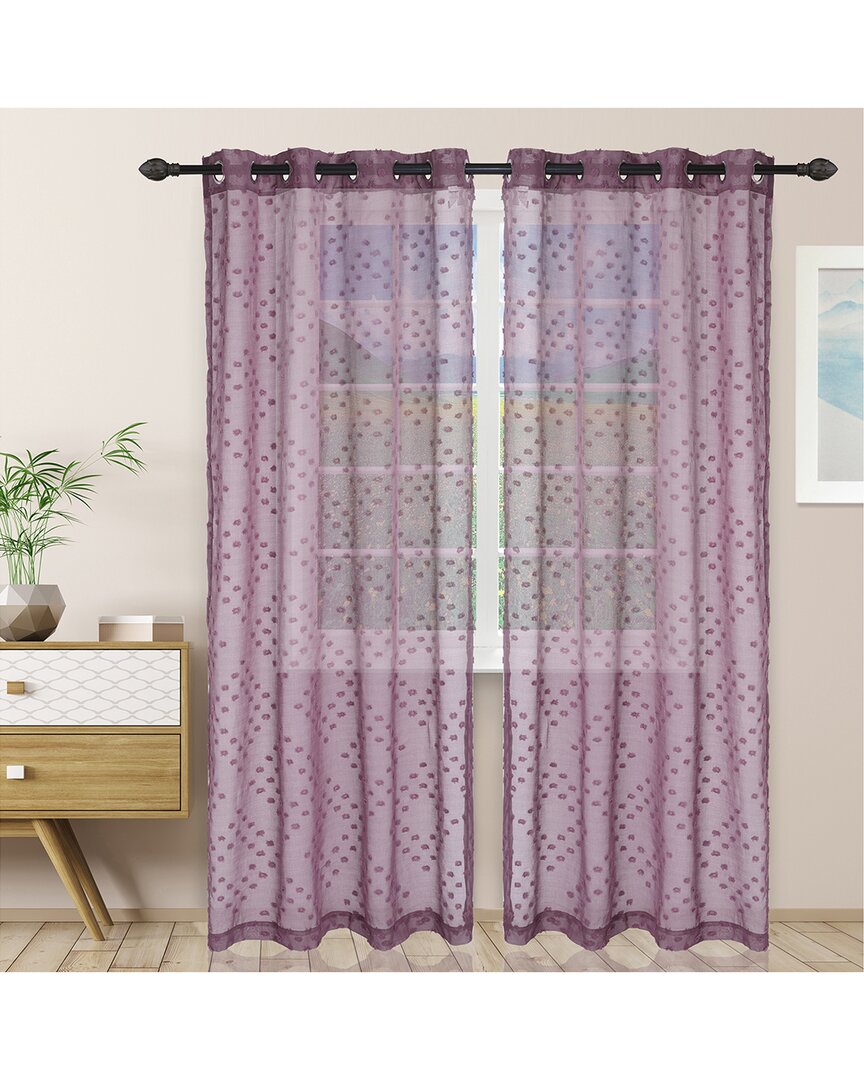 Superior Poppy Sheer Panel Grommet Curtain Panel Set