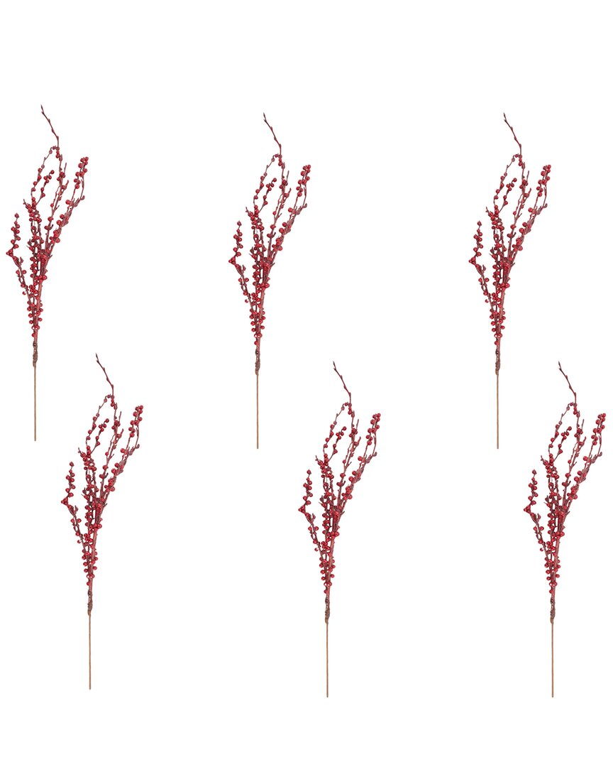Creative Displays Set Of 12 Christmas Holiday Berry Stem In Red