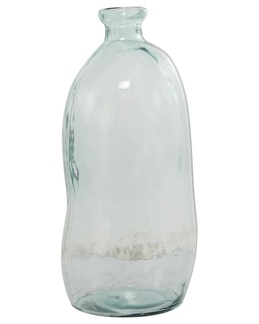 Peyton Lane Recycled Glass Handmade Spanish Bottleneck Decorative Vase In Blue