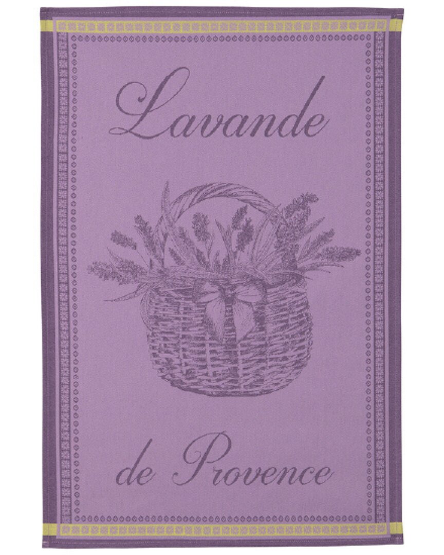 Coucke Lavender Basket Tea Towel In Purple