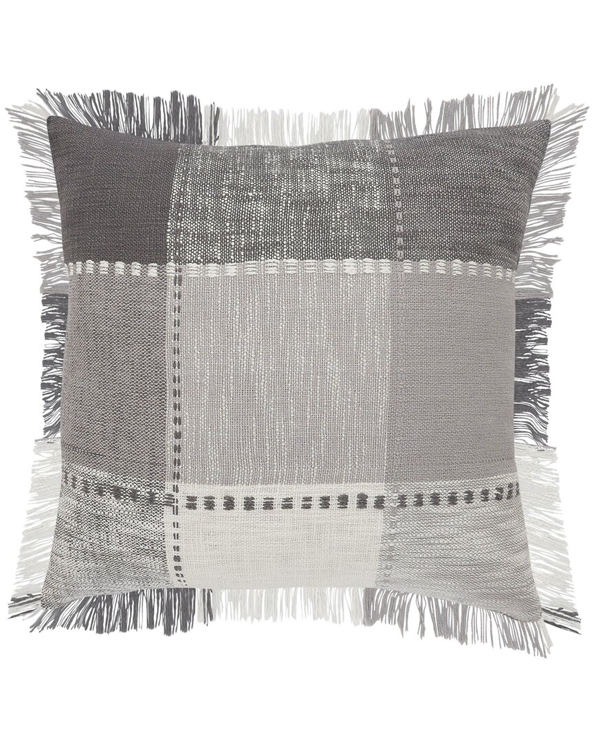 Lr Home Patchwork Plaid Fringe Throw Pillow