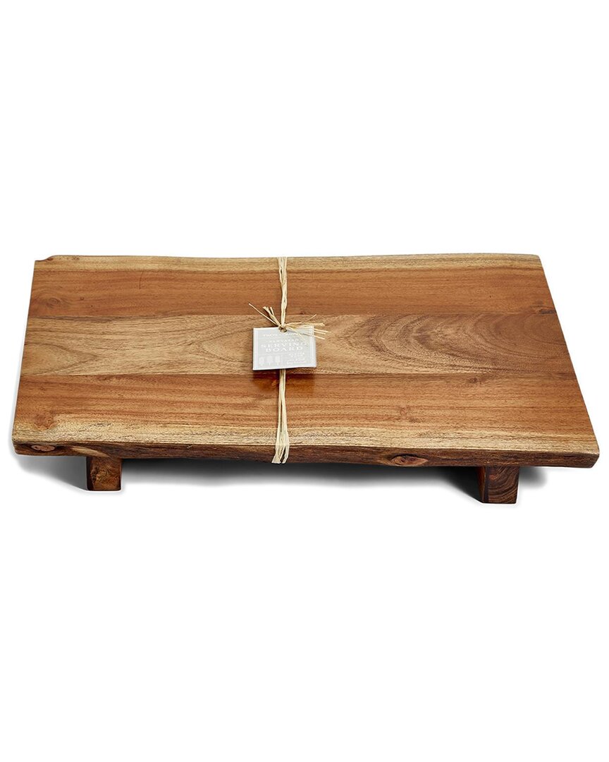 Two's Company Elevated Serving Board In Beige