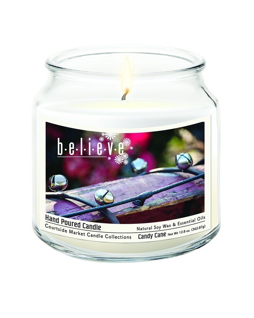Courtside Market Wall Decor Courtside Market Believe Hand-poured Soy Wax Candle In Multi